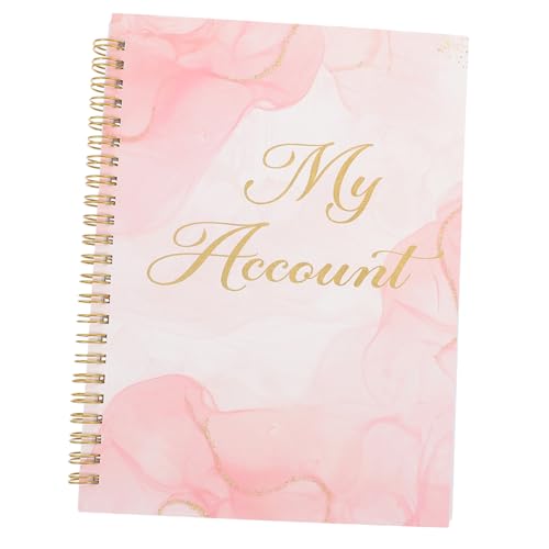 HOODANCOS 1 Hauptbuch registrieren Scheckbuch Geraten aufzeichnen Checkbook lesen Saldo-Scheckheft Organisator von Finanzunterlagen Notizbuch zur finanziellen Situation Papier Rosa von HOODANCOS