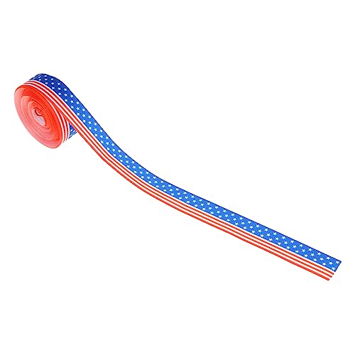HOODANCOS 1 Rolle Amerikanisches Unabhängigkeitstag Zierband Breit Yards Waschbar Farbecht für Geschenkpäckchen Hochzeitsdekoration DIY Schleifen und Bastelprojekte von HOODANCOS