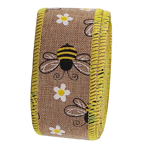 HOODANCOS 1 Rolle Bienen Geschenkband Hochwertigem Material Dekoratives Satinband für DIY Bastelprojekte Hochzeiten Babypartys und Frühlingsdekorationen von HOODANCOS