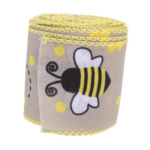 HOODANCOS 1 Rolle Bienenmuster Geschenkbänder Dekoratives Bastelband Breit für DIY Projekte Hochzeits und Tischdekoration pro Rolle HOODANCOS 1 Rolle Bienenmuster Geschenkbänder Dekoratives Bastelband Breit für DIY Projekte Hochzeits und Tischdekoration pro Rolle von HOODANCOS