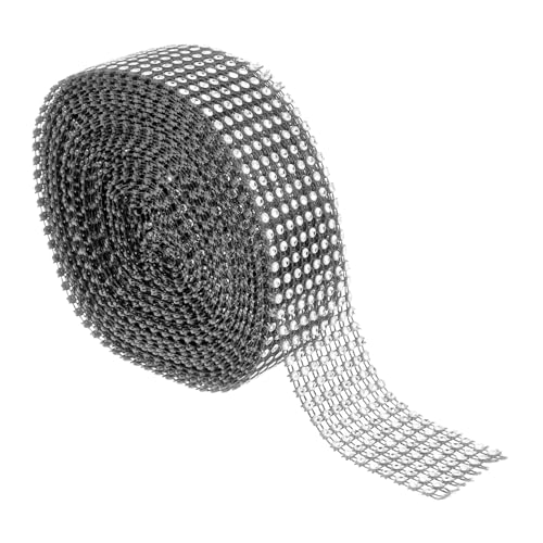 HOODANCOS 1 Rolle Diamantfurnier Falten Sackleinen Edelsteine Quaste Aufkleber Burgund Selbstklebende Strassbänder Denim Streifenbildung Strasssteine Girlande Herstellung Blau Plastik Silver von HOODANCOS