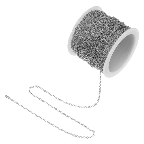 HOODANCOS 1 Rolle Kreuzkette Aus Kupfer Ringe Halskette Verlängerungskette Schmuckmaterial Halskettenketten Für Die Schmuckherstellung Geschichtete Halskettenkette Anhänger Silver von HOODANCOS
