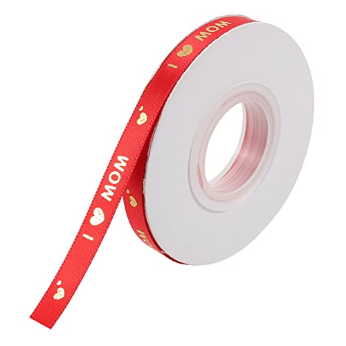 HOODANCOS 1 Rolle Mother's Day Geschenkband mit Herzmuster Dekoratives Polyesterband für Bastelarbeiten und Feiern für Romantische Anlässe und Verpackungen HOODANCOS 1 Rolle Mother's Day Geschenkband mit Herzmuster Dekoratives Polyesterband für Bastelarbeiten und Feiern für Romantische Anlässe und Verpackungen von HOODANCOS