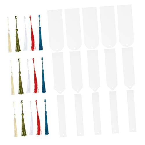 HOODANCOS 1 Satz DIY Acryl Lesezeichen Set mit Quasten Teiliges Set aus Blanko Transparenten Lesezeichen für Notizbuch Basteln und Persönliche Dekorationen für Kreative Projekte von HOODANCOS