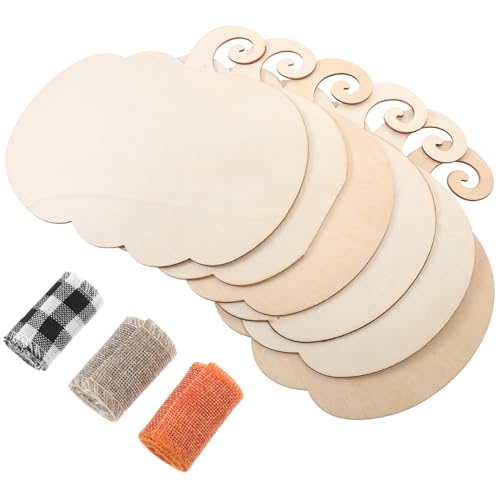 HOODANCOS 1 Satz DIY Holz Kürbis Unfertige Holz Ausschnitte für Halloween Deko Malen und Basteln für Bändern Robustes Material Kreative Gestaltungsmöglichkeiten von HOODANCOS