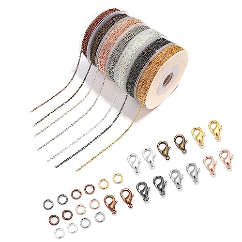 HOODANCOS 1 Satz DIY Schmuck Ketten mit Lobster Clasps und Ringen Kette Farben für Armbänder Fußkettchen und Schmuckherstellung HOODANCOS 1 Satz DIY Schmuck Ketten mit Lobster Clasps und Ringen Kette Farben für Armbänder Fußkettchen und Schmuckherstellung von HOODANCOS