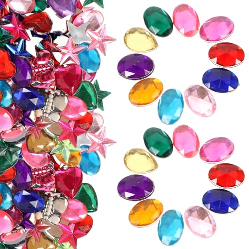HOODANCOS 1 Satz Diamanten Set Mit Strasssteinen Bling-edelsteine ​​herstellen Hotfix Kind Bunt Edelsteine ​​zum Basteln Edelstein-aufkleber Diy Liefert Acryl 400 Stück von HOODANCOS
