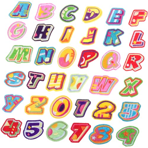 HOODANCOS 1 Satz Englischer Brief Patch Nähen Sie Strass-Patches Stichworte der Patch Buchstabenapplikationen Patches nähen Stickbuchstaben aufbügeln Bügelbuchstaben für Kleidung Filzstoff von HOODANCOS