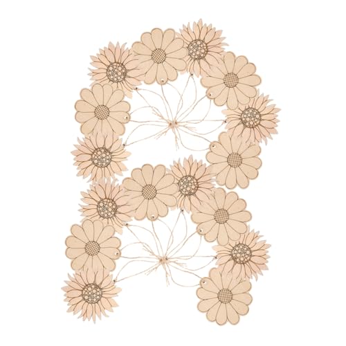 HOODANCOS 1 Satz Holzausschnitt Groß Dekorationen Handwerk Blumen Drinnen Hängend Botanisch Für Scheiben Im Freien Ausgeschnitten Wohnkultur Malerei Party Beige Hölzern von HOODANCOS