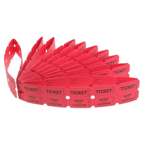 HOODANCOS 1 Satz Los Gesteckt Spielkarten Einlasskarten Interaktives Spiel Party Festival Spendenkarten Sortiert Tickets Etiketten Eintrittskarte Für Veranstaltungen Papier Rot 200 Stück von HOODANCOS