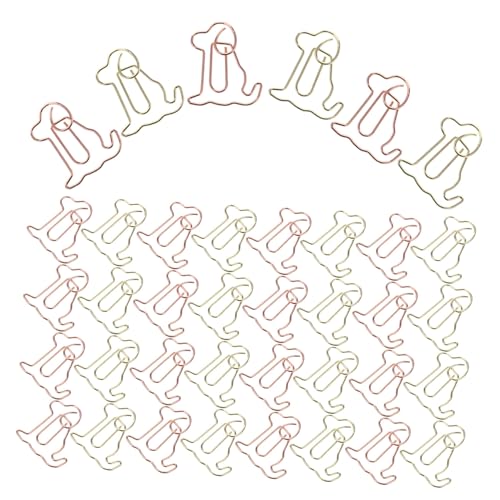 HOODANCOS 1 Satz Mehrfarbige Lesezeichen Schreibwaren Kleine Clips Dackel Hund Welpenclip Geformt Größe Schulsachen Büroklammern Kleine Papierklammern Papierclips Rostfreier Stahl 50 Stück von HOODANCOS