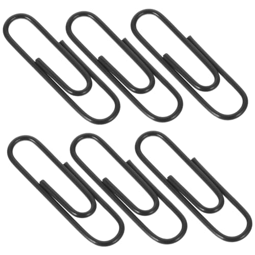 HOODANCOS 1 Satz Paperclip Briefpapier Binder Büroklammer Papierclips Dokumentenklammern aus Metall Büroklammern für Akte Büroklammern für Dokumente Büro Büroklammern Plastik Schwarz von HOODANCOS