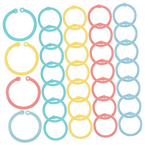 HOODANCOS 1 Satz Plastikschnallring Lockeres Blatt Scrapbook Binder Ringe Ordnerringe Bezeichner Farbe Kunststoffringe Ringordner Für Lose Blätter Loser Blattring 80 Stück von HOODANCOS
