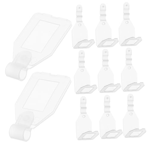HOODANCOS 1 Satz Preisschild Etiketten Inhaber Anzeige Schildhalter Schilderständer Shop -labelhalter Marktzeichenhalter Preishalter Plastik Weiß 20 Stück von HOODANCOS