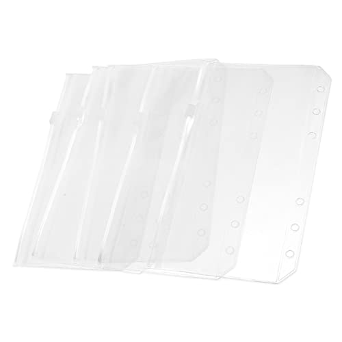 HOODANCOS 1 Satz Pvc-tasche Mit Reißverschluss A5 Ticket-reißverschlusstasche Klein Notizbuch Binder Zip-datei Taschen Aufbewahrungstasche Für Lose-blatt-bücher Weiß 15 Stück von HOODANCOS