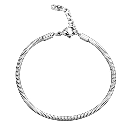 HOODANCOS 1 Satz Schlangenknochenarmband Silber Kabel einstellbar Gold zierlich rostfrei armband für frauen geburtstagsgeschenk schmuck Schlangenkette Bettelarmbänder für Damen Metall Silver von HOODANCOS
