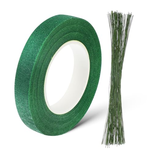 HOODANCOS 1 Satz Stammband Mit Strauß Blumenstiele Zum Basteln Diy-blumenstraußzubehör Blumendraht Blütenstiel Blumenband Für Blumensträuße Klebeband Für Blumen Eisendraht 150 Stück von HOODANCOS