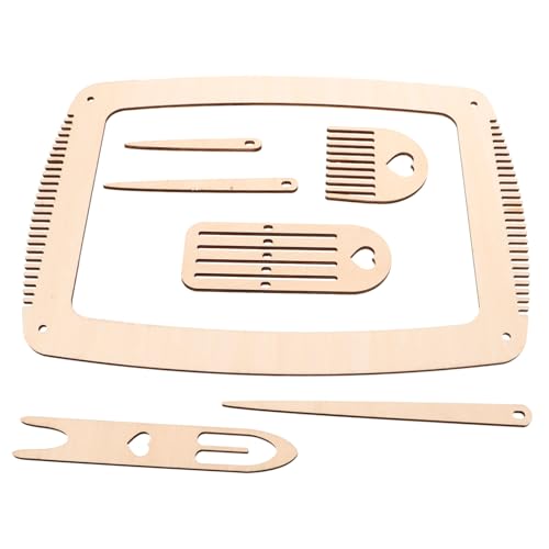 HOODANCOS 1 Satz Strickmaschinen-Set Werkzeug Handwerk groß Anlasser Herstellung von Wandteppichen Strick-Shuttle Mehrfach-Webset Nadeln weben Schiffchen weben Webstöcke Webbedarf Holz Beige HOODANCOS 1 Satz Strickmaschinen-Set Werkzeug Handwerk groß Anlasser Herstellung von Wandteppichen Strick-Shuttle Mehrfach-Webset Nadeln weben Schiffchen weben Webstöcke Webbedarf Holz Beige von HOODANCOS