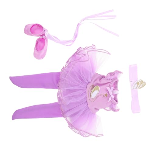 HOODANCOS 1 Satz Teiliges Set mit Tanzkostüm Schuhen und Haarband für Fantasievolles Spiel und Verkleidung Ballerina Kleidung für Puppen von HOODANCOS