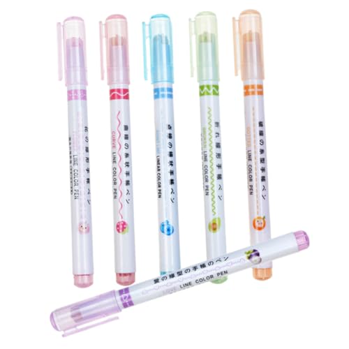 HOODANCOS 1 Satz Textmarker-set Schreibwaren Hervorhebung Markierungen Zum Ausmalen Fluoreszierend Multipack Bußgeld Marker Für Highlight Flüssige Textmarker Fluoreszenzmarker Abs 6 Stück von HOODANCOS