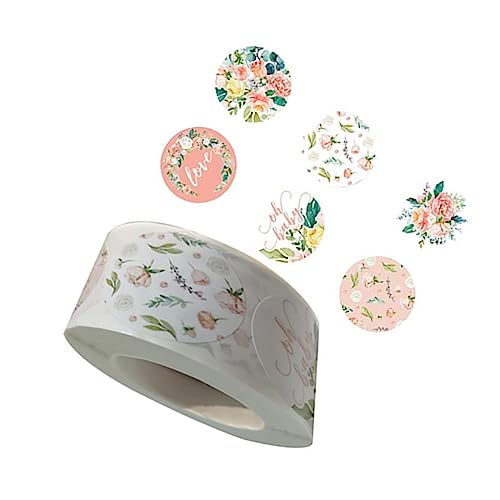 HOODANCOS 1 Satz Versiegelungsaufkleber Einladung Flasche Selbst Etiketten Andenken Name Wickeln Schälen Junge Klebstoff Karikatur Neugeborenes Blumendekor Briefumschläge Pvc 500 Stück von HOODANCOS