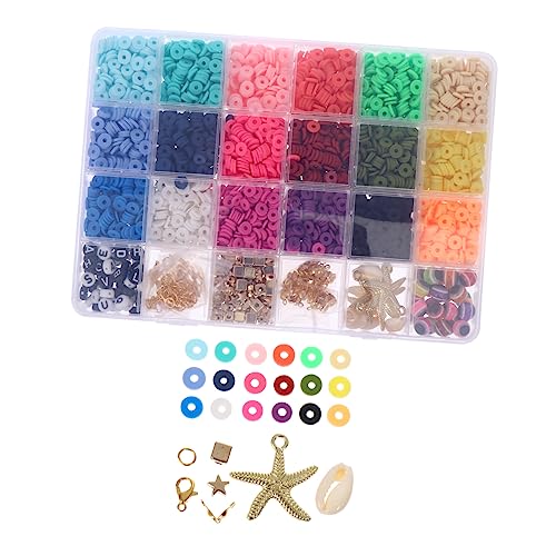 HOODANCOS 1 Schachtel Bunte Polymer Clay Perlen Set für DIY Schmuck Armbänder und Ketten Teiliges Bastelperlen Set für Kreative Projekte und Gemeinsame Bastelstunden von HOODANCOS