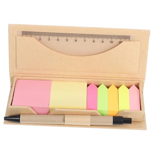 HOODANCOS 1 Set Seitenmarkierungsnotizen: Haftnotizregister Mit Lineal Und Aufbewahrungsbox Und Stift-organizer – Für Notizbücher Zur Büroorganisation, Studienzubehör von HOODANCOS
