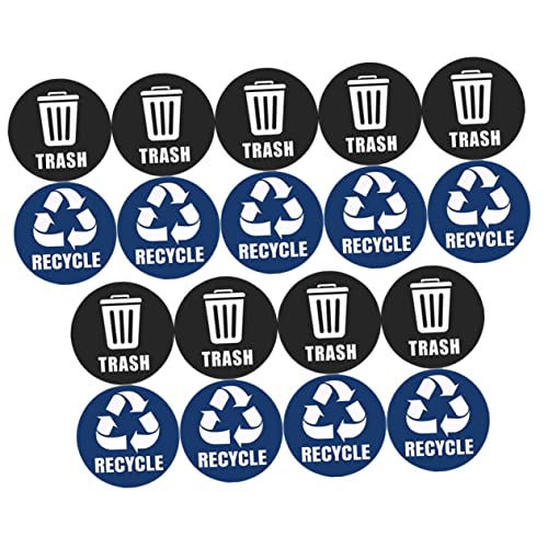 HOODANCOS 1 Set Selbstklebende Recycling Aufkleber Mülltonnen Aufkleber Müll Etiketten Papierkorb Etiketten Wasserfeste Etiketten Müll Recycling Aufkleber Abfallbehälter Aufkleber von HOODANCOS