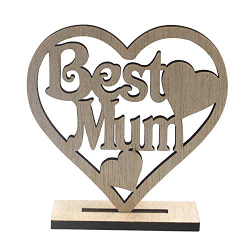 HOODANCOS 1 Stück Mama holzgeschenke holzdeko woodcarver muttertag muttertags geschenkidee muttertag for mom Herz aus Für Mama erste personalisiert Bambus von HOODANCOS