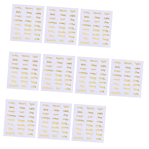 HOODANCOS 10 Blatt Etiketten für Ätherische Öle DIY Aufkleber für Aromatherapieflaschen Goldfarben Organisieren und Dekorieren von Flaschen von HOODANCOS