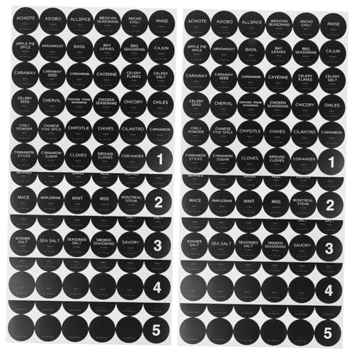 HOODANCOS 10 Blatt Gewürzetikett Minimalistisch Flasche Aufkleber Name Gericht Glasschildsetiketten Für Die Küche Sortieretikett Etiketten Für Gewürzgläser Papier Schwarz von HOODANCOS