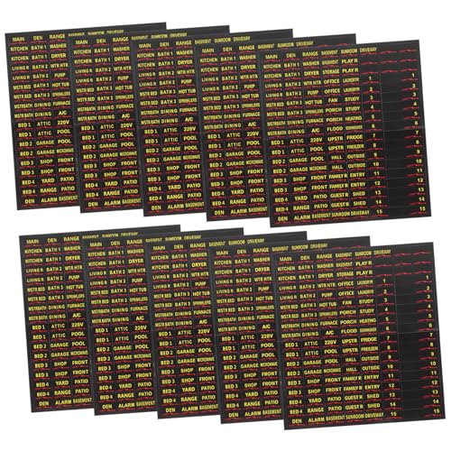 HOODANCOS 10 Blatt Leistungsschalter -Tags Etikettenaufkleber für Leistungsschalterfelder Aufkleber mit Etiketten für Schalttafeln Schutz Aufkleber zur Identifizierung der Schalttafel Papier von HOODANCOS