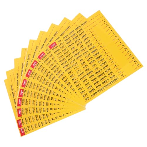 HOODANCOS 10 Blatt Leistungsschalter -tags Elektrische Panelaufkleber Etiketten Für Leistungsschalterfelder Aufkleber Mit Etiketten Für Schalttafeln Aufkleber Für Leistungsschalter Papier von HOODANCOS