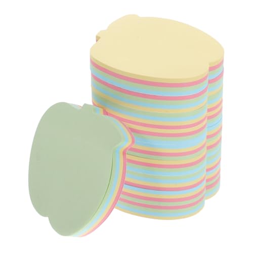 HOODANCOS 10 Packungen Pack Apfel Form Selbstklebende Notizblätter Bunte Memo Pads für Büro Zuhause und Schule Wiederverwendbare Erinnerungszettel mit Cartoon Motiven für Notizen und To Do von HOODANCOS