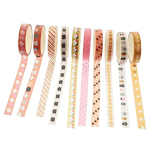 HOODANCOS 10 Rollen Dekorative Washi Tapes für DIY Klebeband mit Katzen und Hundemotiven für Scrapbooking Journaling und Bastelprojekte Packung von HOODANCOS