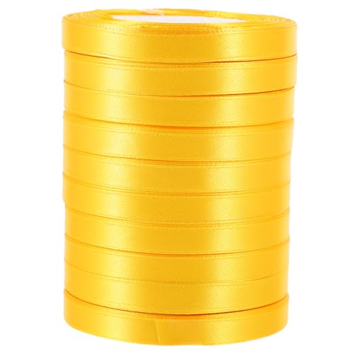 HOODANCOS 10 Rollen Geschenkband Rotes Band Kräuselband Chiffonband Bänder Zum Basteln Dünnes Weißes Band Bastelband Bänder Zum Basteln Weihnachtsband Polyester Golden von HOODANCOS