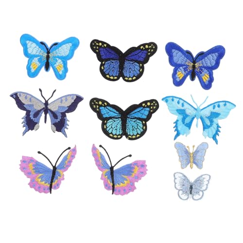 HOODANCOS 10 Stück Austauschbare Nähflicken Für Süße Applikation Schmetterlings-kit Kleidung Bestickter Aufnäher Mit Schmetterling Schmetterlings-nähflicken Form Nähen Rayon von HOODANCOS