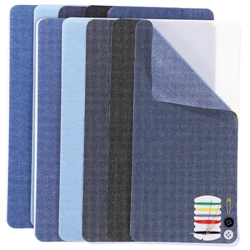 HOODANCOS 10 Stück Bügelfleck Stoffreparaturflicken Stoffaufnäher für Bekleidung Jeansflecken Verzierungen Kleiderflicken aufbügeln Flicken für Jeans innen bügeln Baumwolle von HOODANCOS
