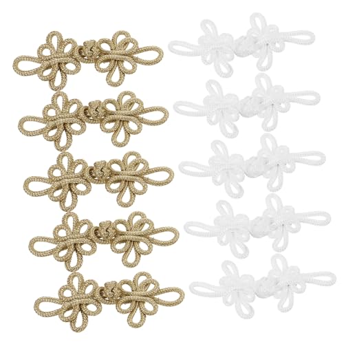 HOODANCOS 10 Stück Cheongsam Dekorative Knöpfe Herstellung Knopfnadeln Frosch Knopfverschluss Klein Knoten Form Knöpfe Zum Nähen Satinknöpfe Machen Verriegeln Tasten Stoff von HOODANCOS