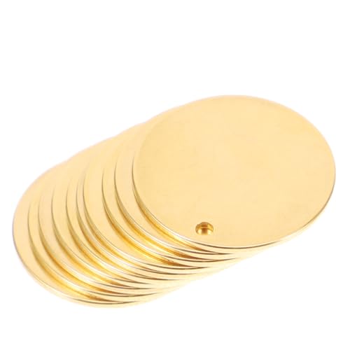 HOODANCOS 10 Stück Gravuranhänger Runde Stempel Tags Blanko Tragbare DIY Anhänger für Schmuck Geeignet für Haustier Ids und Kreative Bastelprojekte von HOODANCOS