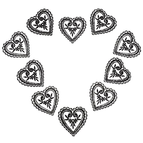 HOODANCOS 10 Stück Herzform Applikationen Spitze für Kleidung Schwarze Gestickte Patches zum Aufnähen für DIY Handwerk Reparatur und Dekoration von Jacken Jeans und Mehr HOODANCOS 10 Stück Herzform Applikationen Spitze für Kleidung Schwarze Gestickte Patches zum Aufnähen für DIY Handwerk Reparatur und Dekoration von Jacken Jeans und Mehr von HOODANCOS