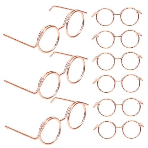 HOODANCOS 10 Stück Kleiner Puppenbrillen Zubehör für Puppen Leichte Runde Brille aus Metall für Puppenhaus und Bastelprojekte Puppenbekleidungszubehör HOODANCOS 10 Stück Kleiner Puppenbrillen Zubehör für Puppen Leichte Runde Brille aus Metall für Puppenhaus und Bastelprojekte Puppenbekleidungszubehör von HOODANCOS