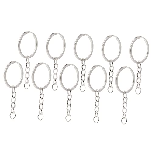 HOODANCOS 10 Stück Metall Schlüsselringe Spaltringe DIY Schlüsselanhänger Zubehör für Kreative Projekte Silberne Schlüsselring Halter für Schlüssel und Taschenanhänger HOODANCOS 10 Stück Metall Schlüsselringe Spaltringe DIY Schlüsselanhänger Zubehör für Kreative Projekte Silberne Schlüsselring Halter für Schlüssel und Taschenanhänger von HOODANCOS
