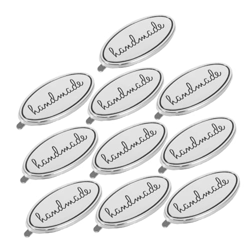 HOODANCOS 10 Stück Metalletiketten Ovales Handgemachtes Etikett mit Unterlegscheiben für Diy Handwerk Taschen Kleidung Jeans und Schuhe Edelstahllegierung Leicht und Tragbar HOODANCOS 10 Stück Metalletiketten Ovales Handgemachtes Etikett mit Unterlegscheiben für Diy Handwerk Taschen Kleidung Jeans und Schuhe Edelstahllegierung Leicht und Tragbar von HOODANCOS