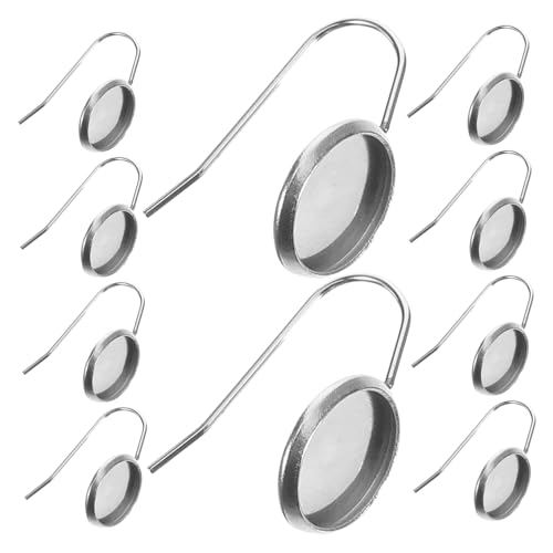 HOODANCOS 10 Stück Ohrhaken Blendenrohlinge Ohrringe Haken Lünette Tablett Schmuck selber machen Einfassungen für die Schmuckherstellung Hängetabletts aus Metall Rostfreier Stahl Silber HOODANCOS 10 Stück Ohrhaken Blendenrohlinge Ohrringe Haken Lünette Tablett Schmuck selber machen Einfassungen für die Schmuckherstellung Hängetabletts aus Metall Rostfreier Stahl Silber von HOODANCOS