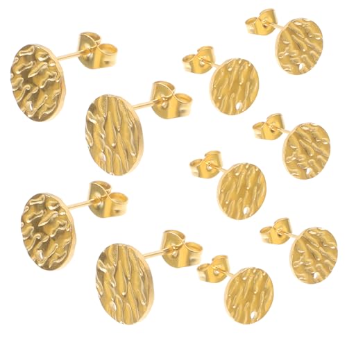 HOODANCOS 10 Stück Ohrringblätter Ohrringe Ohrstecker Lünette Basis zur Herstellung von Ohrringen selber machen leeres Tablett für Ohrringe Ohrring -Basis Rostfreier Stahl Golden von HOODANCOS