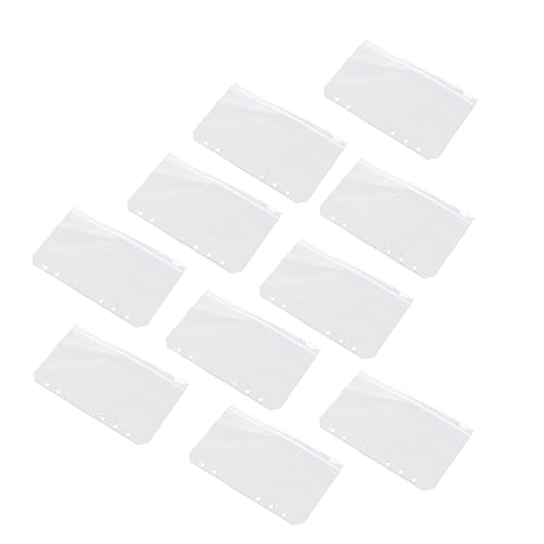 HOODANCOS 10 Stück PVC Reißverschlusstaschen A5 A6 B5 für Lose Blätter Dokumente und Visitenkarten Wasserfest Langlebig Transparent für Büro und Studium von HOODANCOS