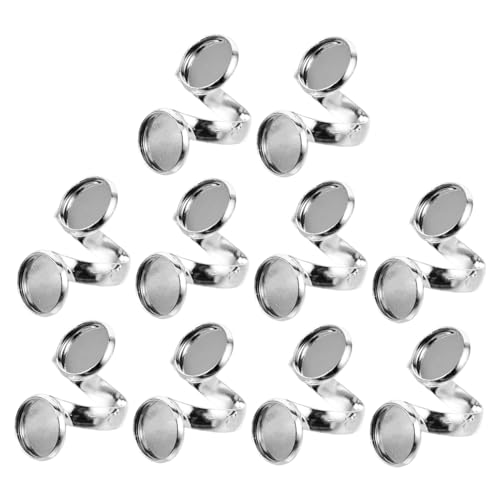 HOODANCOS 10 Stück Ringhalterzubehör DIY Handwerk Schmuckherstellung klein runde Rohlinge Bausätze Kit zur Schmuckherstellung leer Ringrohling Basis ringschale selber machen Kupfer Silber HOODANCOS 10 Stück Ringhalterzubehör DIY Handwerk Schmuckherstellung klein runde Rohlinge Bausätze Kit zur Schmuckherstellung leer Ringrohling Basis ringschale selber machen Kupfer Silber von HOODANCOS