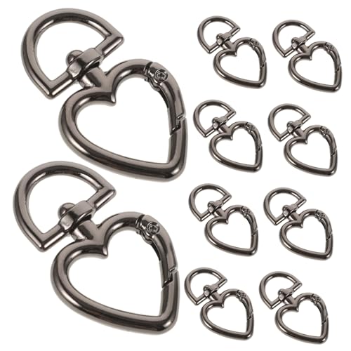 HOODANCOS 10 Stück Rotierende Love Taste Schnalle Federschnappverschluss für Tasche Federschnappclip für DIY CARABIERNPERSCHAFT Federringe für Schmuck Zinklegierung Black HOODANCOS 10 Stück Rotierende Love Taste Schnalle Federschnappverschluss für Tasche Federschnappclip für DIY CARABIERNPERSCHAFT Federringe für Schmuck Zinklegierung Black von HOODANCOS