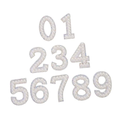 HOODANCOS 10 Stück Strass Aufnäher mit Faux Perlen Zahlen Patches zum Aufbügeln für DIY Kleidung und Bastelbedarf Glitzernde Applikationen für Kreative Designs HOODANCOS 10 Stück Strass Aufnäher mit Faux Perlen Zahlen Patches zum Aufbügeln für DIY Kleidung und Bastelbedarf Glitzernde Applikationen für Kreative Designs von HOODANCOS